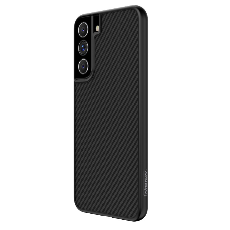 Nillkin Synthetic Fiber Case šarvuotas dėklo dangtelis Samsung Galaxy S22+ (S22 Plus) juodas