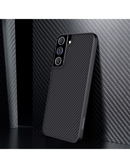 Nillkin Synthetic Fiber Case šarvuotas dėklo dangtelis Samsung Galaxy S22+ (S22 Plus) juodas Nillkin Synthetic Fiber Case šarvuotas dėklo dangtelis Samsung Galaxy S22+ (S22 Plus) juodas