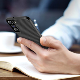 Nillkin Synthetic Fiber Case šarvuotas dėklo dangtelis Samsung Galaxy S22+ (S22 Plus) juodas