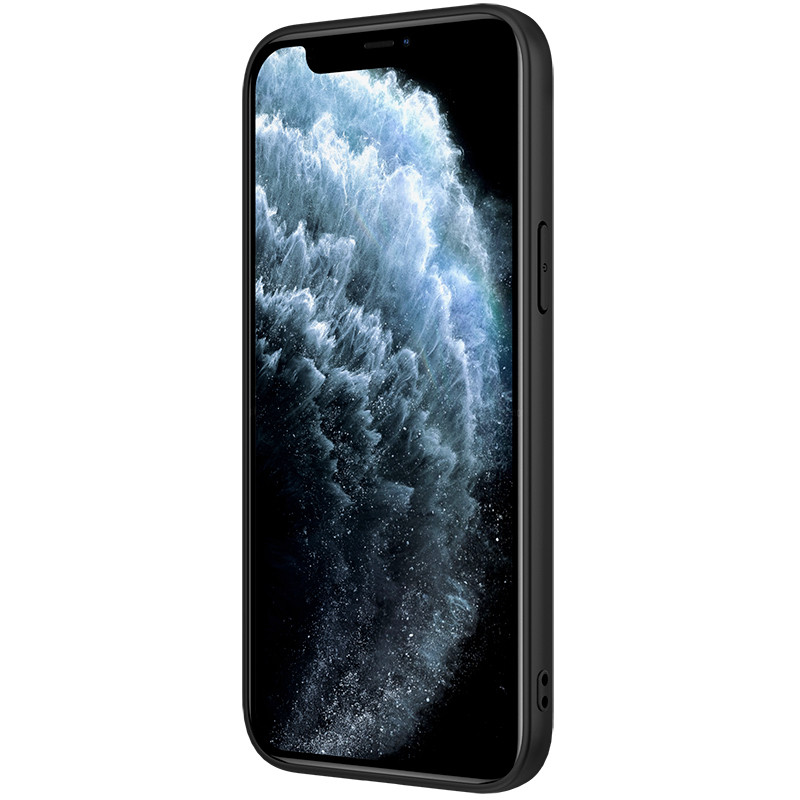 Nillkin Synthetic Fiber Case šarvuotas dangtelis iPhone 12 Pro Max juodas