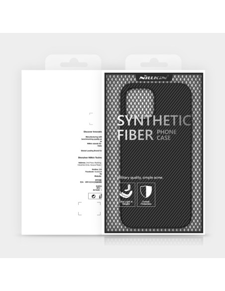 Nillkin Synthetic Fiber Case šarvuotas dangtelis iPhone 12 Pro Max juodas Nillkin Synthetic Fiber Case šarvuotas dangtelis iPhone 12 Pro Max juodas