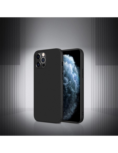 Nillkin Synthetic Fiber Case šarvuotas dangtelis iPhone 12 Pro Max juodas Nillkin Synthetic Fiber Case šarvuotas dangtelis iPhone 12 Pro Max juodas