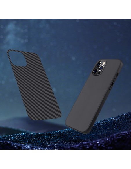 Nillkin Synthetic Fiber Case šarvuotas dangtelis iPhone 12 Pro Max juodas Nillkin Synthetic Fiber Case šarvuotas dangtelis iPhone 12 Pro Max juodas