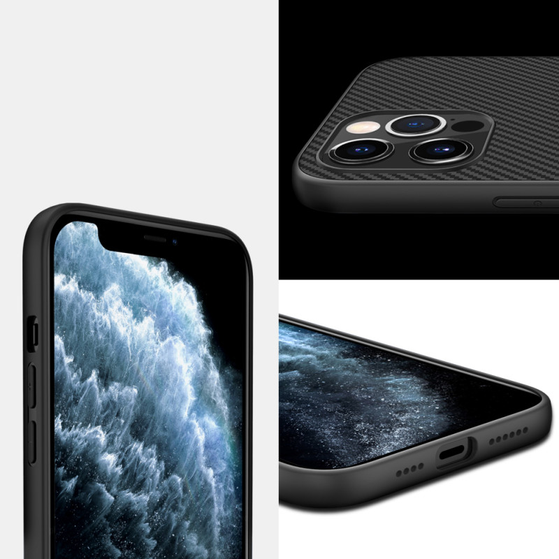Nillkin Synthetic Fiber Case šarvuotas dangtelis iPhone 12 Pro Max juodas