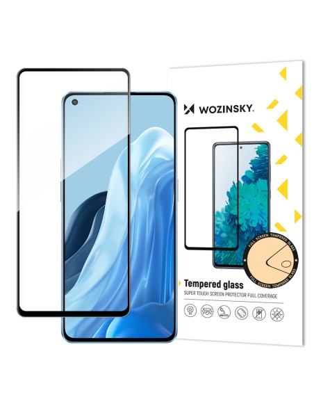 Wozinsky Super patvarūs klijai viso ekrano grūdintas stiklas su rėmeliu, draugiškas dėklu Oppo Reno7 Pro 5G Black Wozinsky Super patvarūs klijai viso ekrano grūdintas stiklas su rėmeliu, draugiškas dėklu Oppo Reno7 Pro 5G Black