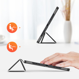 DUX DUCIS Domo sulankstomo dangtelio planšetės dėklas su Smart Sleep funkcija Oppo Pad stovas juodas