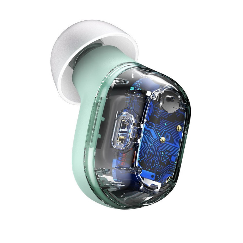 Encok WM01 TWS Bluetooth 5.0 belaidės ausinės žalios spalvos