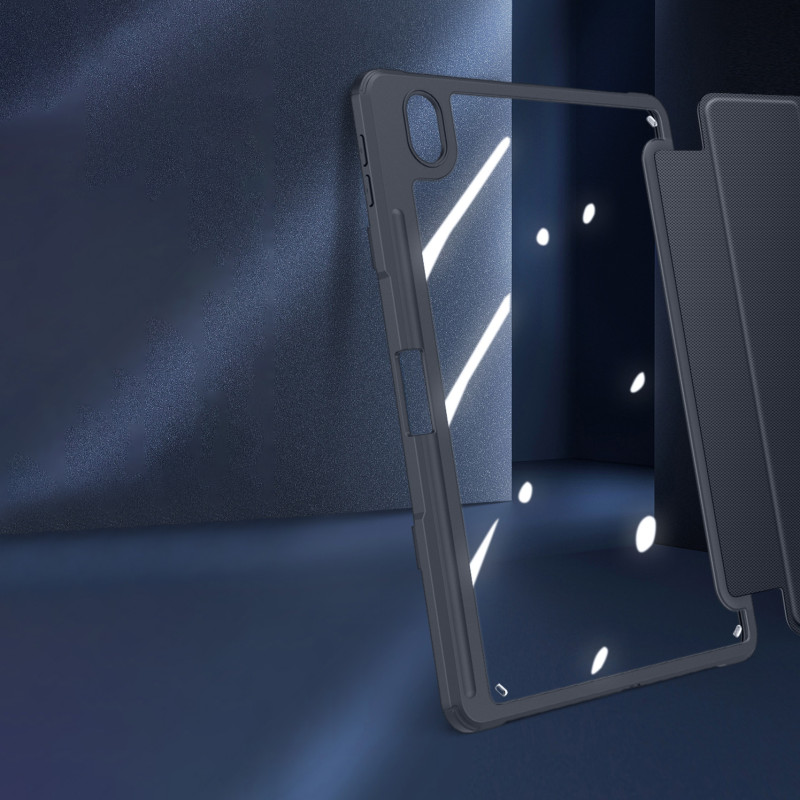Dux Ducis Toby Armored Flip Smart dėklas, skirtas Oppo Pad su juodu rašiklio laikikliu