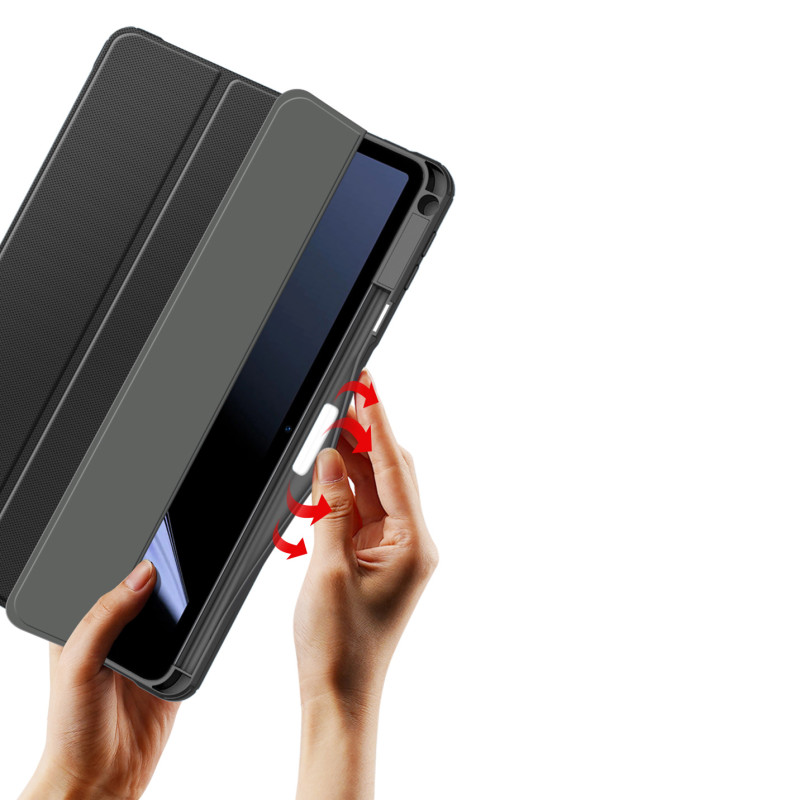 Dux Ducis Toby Armored Flip Smart dėklas, skirtas Oppo Pad su juodu rašiklio laikikliu