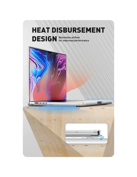 Supcase Unicorn Beetle Skaidrus dėklas, skirtas Macbook Pro 14& 39 & 39 2021-2023 – skaidrus