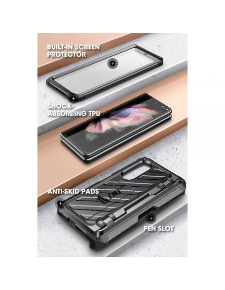 Supcase Unicorn Beetle Pro Pen dėklas, skirtas Samsung Galaxy Z Fold 3 - juodas