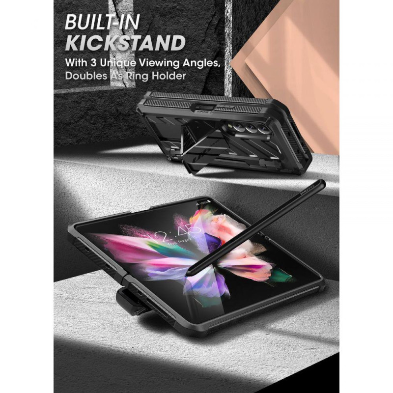 Supcase Unicorn Beetle Pro Pen dėklas, skirtas Samsung Galaxy Z Fold 3 - juodas