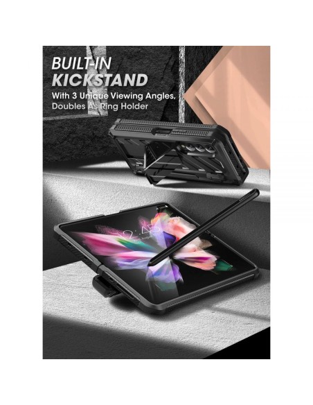 Supcase Unicorn Beetle Pro Pen dėklas, skirtas Samsung Galaxy Z Fold 3 - juodas