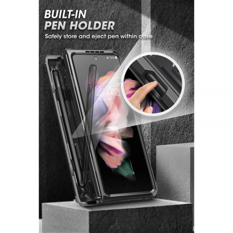Supcase Unicorn Beetle Pro Pen dėklas, skirtas Samsung Galaxy Z Fold 3 - juodas
