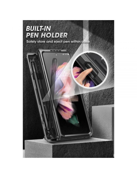 Supcase Unicorn Beetle Pro Pen dėklas, skirtas Samsung Galaxy Z Fold 3 - juodas