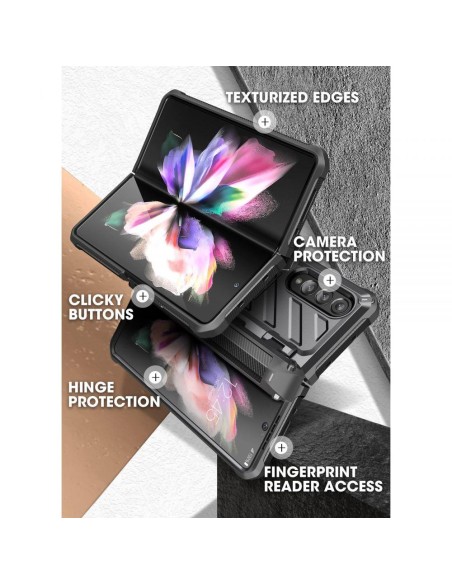 Supcase Unicorn Beetle Pro Pen dėklas, skirtas Samsung Galaxy Z Fold 3 - juodas