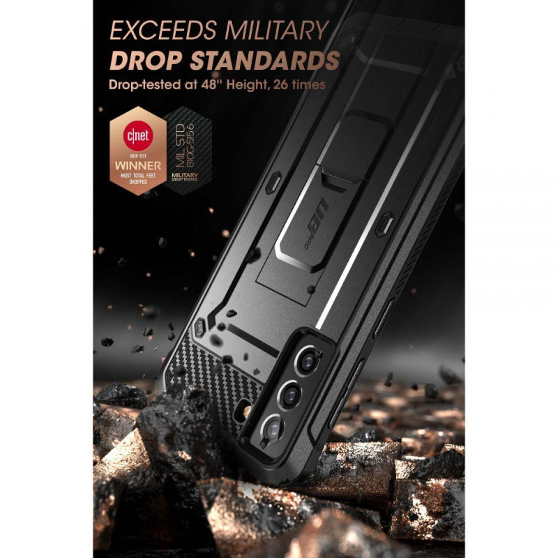 Unicorn Beetle Pro Supcase dėklas, skirtas Samsung Galaxy S21 FE - juodas