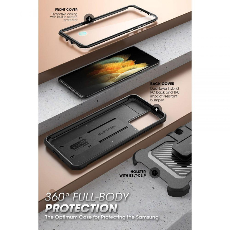 Unicorn Beetle Pro Supcase dėklas, skirtas Samsung Galaxy S21 FE - juodas