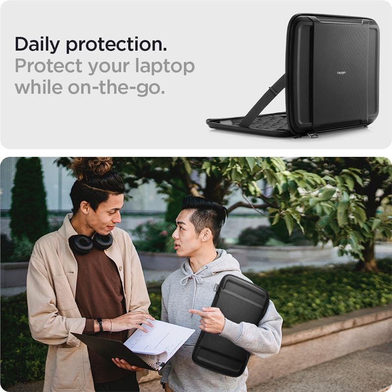 Spigen Rugged Armor Pouch Pro dangtelis 13-14" nešiojamam kompiuteriui - juodas