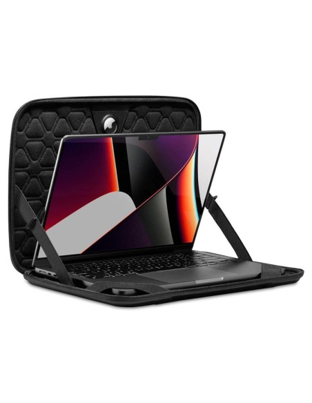 Spigen Rugged Armor Pouch Pro dangtelis 13-14" nešiojamam kompiuteriui - juodas Spigen Rugged Armor Pouch Pro dangtelis 13-14" nešiojamam kompiuteriui - juodas