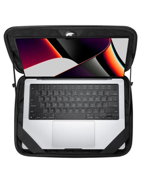 Spigen Rugged Armor Pouch Pro dangtelis 13-14" nešiojamam kompiuteriui - juodas Spigen Rugged Armor Pouch Pro dangtelis 13-14" nešiojamam kompiuteriui - juodas