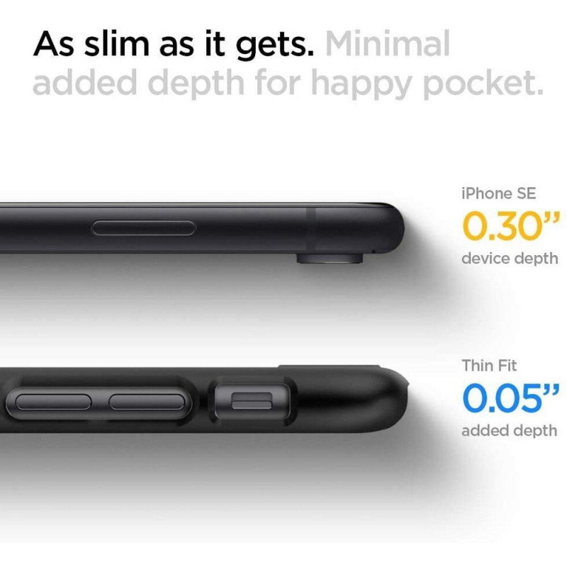 Spigen Thin Fit dėklas, skirtas iPhone 7 / 8 / SE 2020 / 2022 - juodas