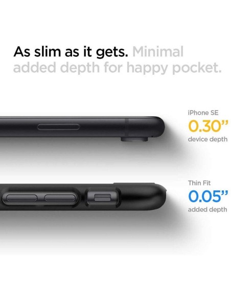 Spigen Thin Fit dėklas, skirtas iPhone 7 / 8 / SE 2020 / 2022 - juodas Spigen Thin Fit dėklas, skirtas iPhone 7 / 8 / SE 2020 / 2022 - juodas