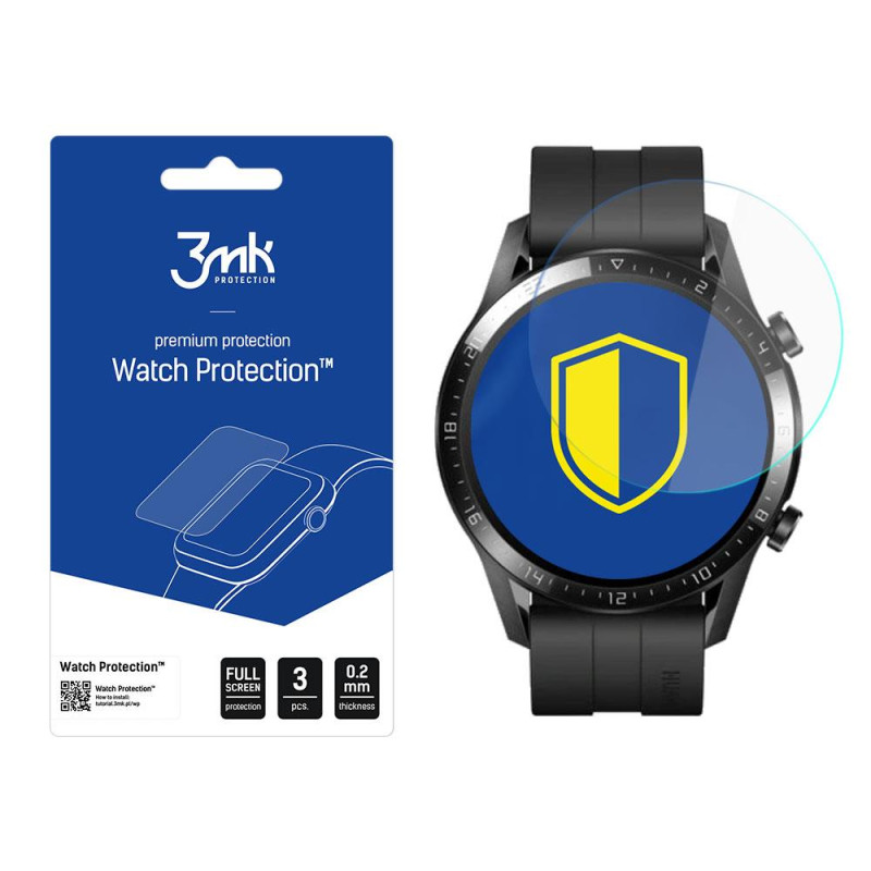3mk Watch Protection™ v. FlexibleGlass Lite hibridinis stiklas ant Huawei Watch GT 2 46mm