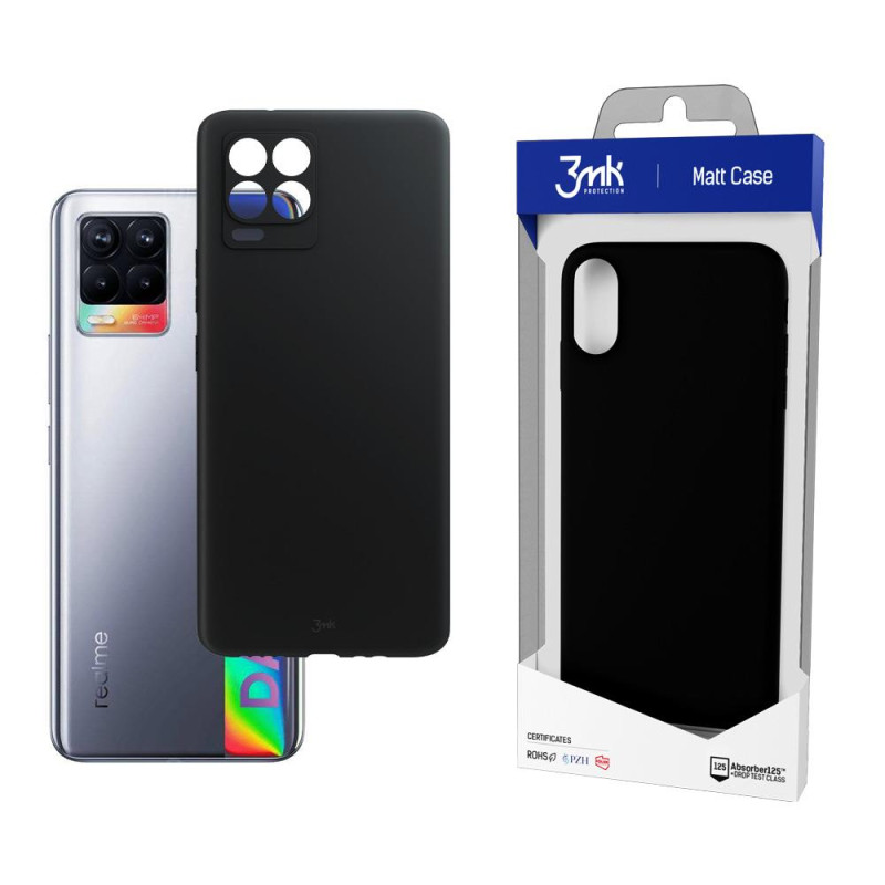 3mk matinis dėklas, skirtas Realme 8 4G – juodas