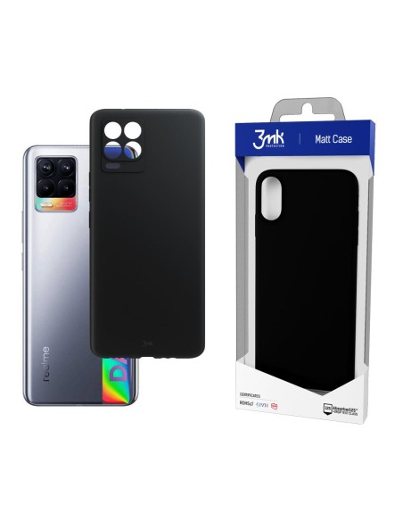 3mk matinis dėklas, skirtas Realme 8 4G – juodas