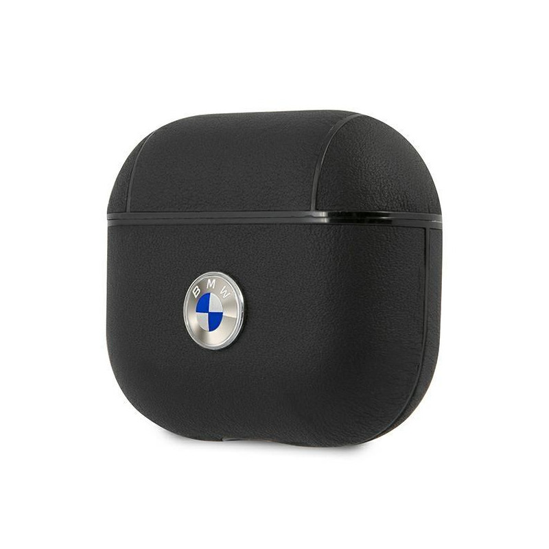 BMW tikros odos sidabrinis logotipo dėklas, skirtas AirPods 3 - juodas