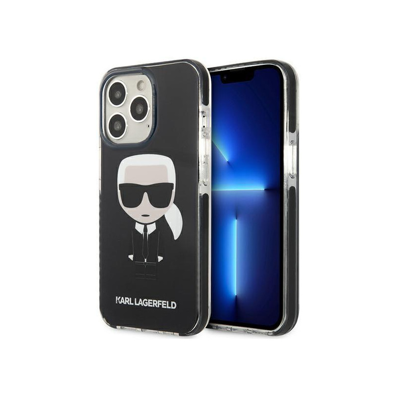 Karl Lagerfeld Iconik Karl dėklas iPhone 13 Pro / iPhone 13 - juodas