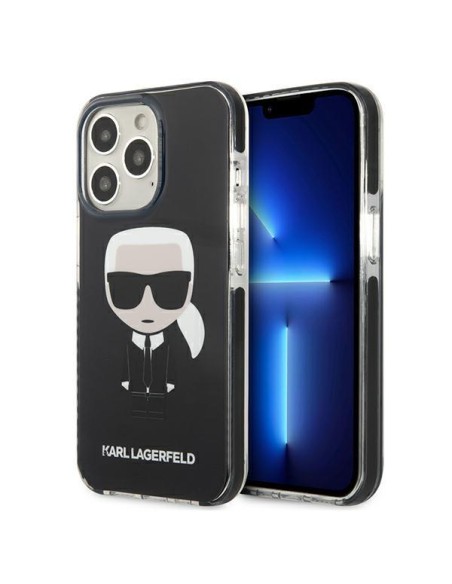 Karl Lagerfeld Iconik Karl dėklas iPhone 13 Pro / iPhone 13 - juodas Karl Lagerfeld Iconik Karl dėklas iPhone 13 Pro / iPhone 13 - juodas