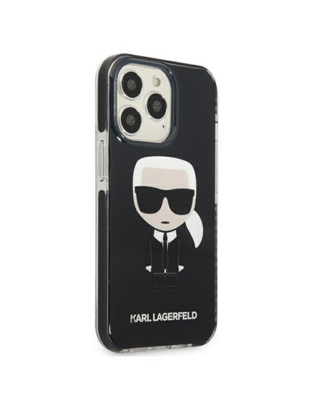 Karl Lagerfeld Iconik Karl dėklas iPhone 13 Pro / iPhone 13 - juodas Karl Lagerfeld Iconik Karl dėklas iPhone 13 Pro / iPhone 13 - juodas