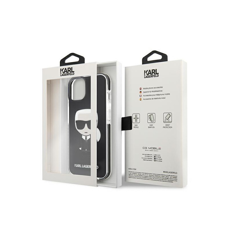Karl Lagerfeld Iconik Karl dėklas iPhone 13 mini - juodas
