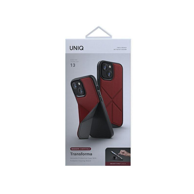 UNIQ Transforma MagSafe dėklas iPhone 13 - raudonas