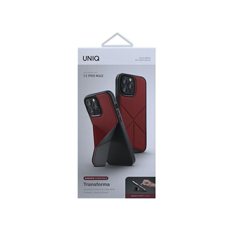 UNIQ Transforma MagSafe dėklas iPhone 13 Pro Max - raudonas