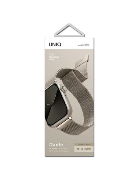 Uniq Dante nerūdijančio plieno dirželis, skirtas Apple Watch 1/ 2/ 3/ 4/ 5/ 6/ 7/ 8/ SE/ SE2 38/ 40/ 41mm – smėlio spalv... Uniq Dante nerūdijančio plieno dirželis, skirtas Apple Watch 1/ 2/ 3/ 4/ 5/ 6/ 7/ 8/ SE/ SE2 38/ 40/ 41mm – smėlio spalv...