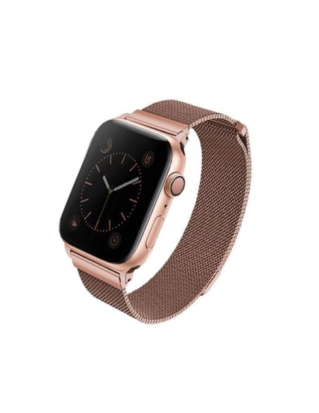 Uniq Dante nerūdijančio plieno dirželis, skirtas Apple Watch 1/ 2/ 3/ 4/ 5/ 6/ 7/ 8/ SE/ SE2 38/ 40/ 41mm – rožinis auks...