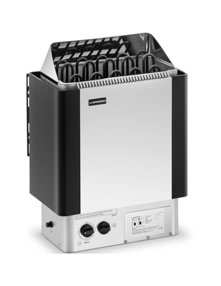 Elektrinė pirties krosnelė su įmontuotu valdymu 9-13 m3 iki 110C 400 V 9 kW sidabrinė-juoda Elektrinė pirties krosnelė su įmontuotu valdymu 9-13 m3 iki 110C 400 V 9 kW sidabrinė-juoda