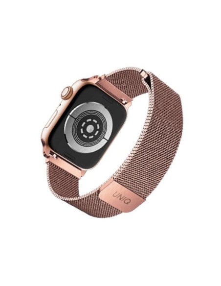 Uniq Dante nerūdijančio plieno dirželis, skirtas Apple Watch 1/ 2/ 3/ 4/ 5/ 6/ 7/ 8/ SE/ SE2 38/ 40/ 41mm – rožinis auks...