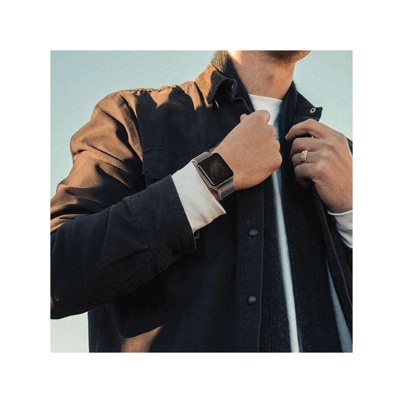 Uniq Dante nerūdijančio plieno dirželis, skirtas Apple Watch 1/ 2/ 3/ 4/ 5/ 6/ 7/ 8/ SE/ SE2 38/ 40/ 41mm – rožinis auks...