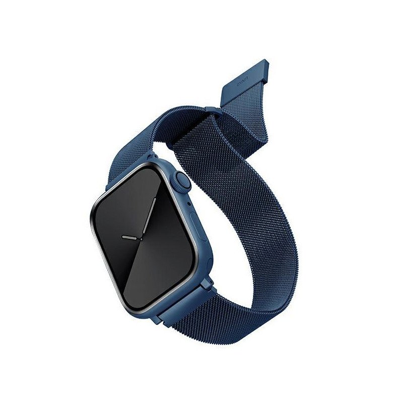 Uniq Dante nerūdijančio plieno dirželis, skirtas Apple Watch 1/ 2/ 3/ 4/ 5/ 6/ 7/ 8/ SE/ SE2 42/ 44/ 45mm – mėlynas