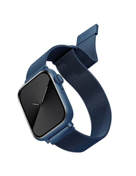 Uniq Dante nerūdijančio plieno dirželis, skirtas Apple Watch 1/ 2/ 3/ 4/ 5/ 6/ 7/ 8/ SE/ SE2 42/ 44/ 45mm – mėlynas