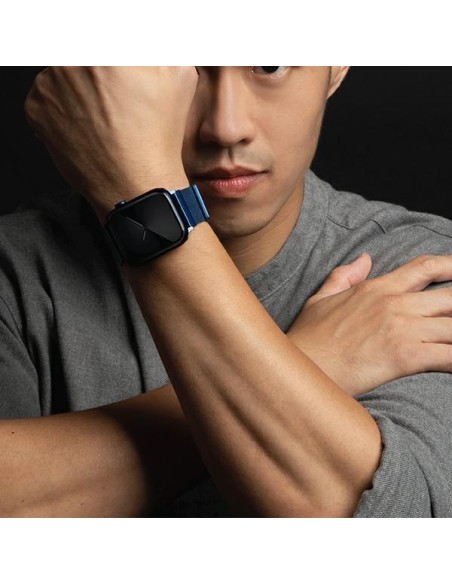 Uniq Dante nerūdijančio plieno dirželis, skirtas Apple Watch 1/ 2/ 3/ 4/ 5/ 6/ 7/ 8/ SE/ SE2 42/ 44/ 45mm – mėlynas