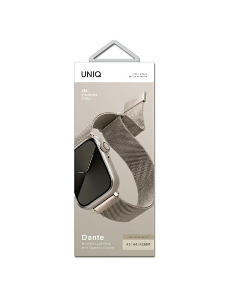 Uniq Dante nerūdijančio plieno dirželis, skirtas Apple Watch 1/ 2/ 3/ 4/ 5/ 6/ 7/ 8/ SE/ SE2 42/ 44/ 45mm – smėlio spalv... Uniq Dante nerūdijančio plieno dirželis, skirtas Apple Watch 1/ 2/ 3/ 4/ 5/ 6/ 7/ 8/ SE/ SE2 42/ 44/ 45mm – smėlio spalv...