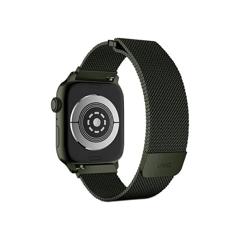 Uniq Dante nerūdijančio plieno dirželis, skirtas Apple Watch 1/ 2/ 3/ 4/ 5/ 6/ 7/ 8/ SE/ SE2 42/ 44/ 45mm – žalias