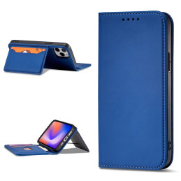 Magnetinis kortelės dėklas iPhone 12, dangtelis, kortelių piniginė, kortelių stovas, mėlynas
