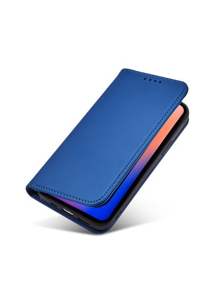 Magnetinis kortelės dėklas iPhone 12, dangtelis, kortelių piniginė, kortelių stovas, mėlynas