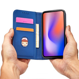 Magnetinis kortelės dėklas iPhone 12, dangtelis, kortelių piniginė, kortelių stovas, mėlynas